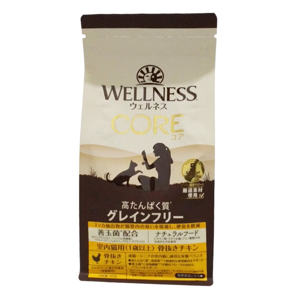 ウェルペット ジャパン ウェルネス コア 室内猫用(1歳以上) 骨抜きチキン 400g(室内猫用 骨抜きチキン)