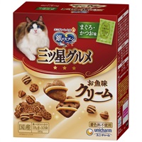 ◆ユニ・チャームペット 銀のスプーン 三ツ星グルメ お魚味クリーム まぐろ･かつお味 180g