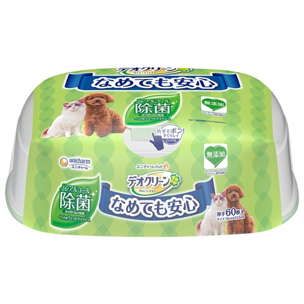 ユニ・チャーム デオクリーン ノンアルコール除菌ウェットティッシュ本体 60枚(ノンアルコール除菌)