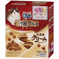 ◆ユニ・チャームペット 銀のスプーン 三ツ星グルメ お魚味クリームほたて味レシピ3種のアソート 180g