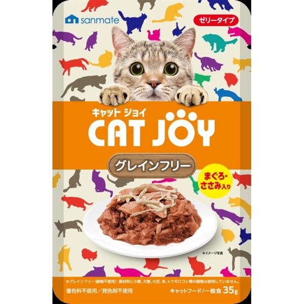 サンメイト CATJOY パウチ グレインフリーまぐろ・ささみ入り 35g(まぐろ・ささみ入り)