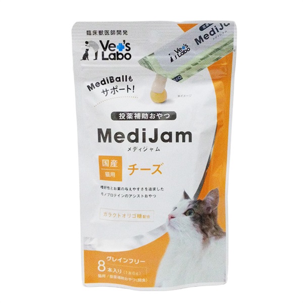 ジャパンペット コミュニケーションズ Vet's Labo メディジャム 猫用 チーズ 6g×8本