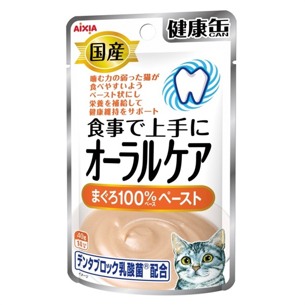 アイシア 国産 健康缶パウチ オーラルケア まぐろペースト 40g(まぐろペースト)