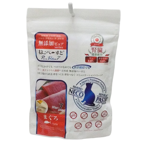 リバードコーポレーション ねこぺ～すと 無添加ピュア PureValue7 腎臓健康維持 まぐろ 30g×7本