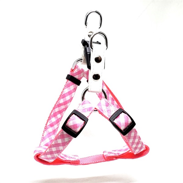 リードッグ LEADOG NEWギンガムチェックカンタンハーネス S ピンク