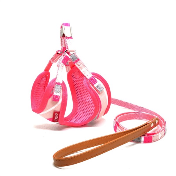 リードッグ LEADOG パステルボーダーフロントハーネスリード SS ピンク(ピンク)