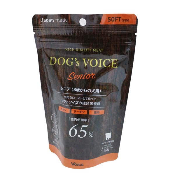 ヴォイス ドッグヴォイス シニア(8歳からの犬用)65 チキン･サーモン･鹿肉 100g(チキン･サーモン･鹿肉)