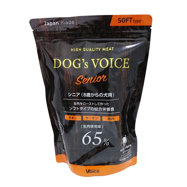 ヴォイス ドッグヴォイス シニア(8歳からの犬用)65 -チキン･サーモン･鹿肉ｰ 400g(100gx4包)(チキン･サーモン･鹿肉)