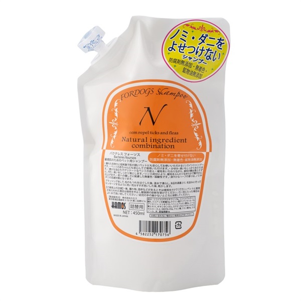 カモス バクテレスフォーソスN 詰替 敏感肌のためのペット用シャンプー ノミダニを寄せ付けない 450ml