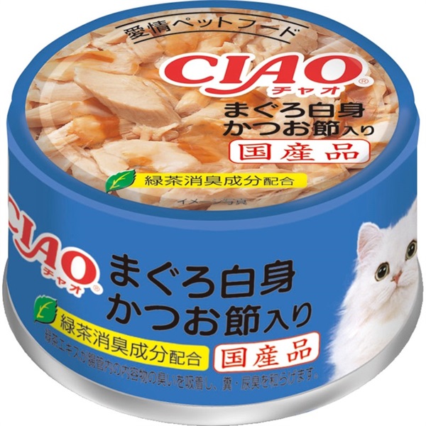 いなばペットフード CIAO ホワイティ(まぐろ白身シリーズ) まぐろ白身 かつお節入り 85g