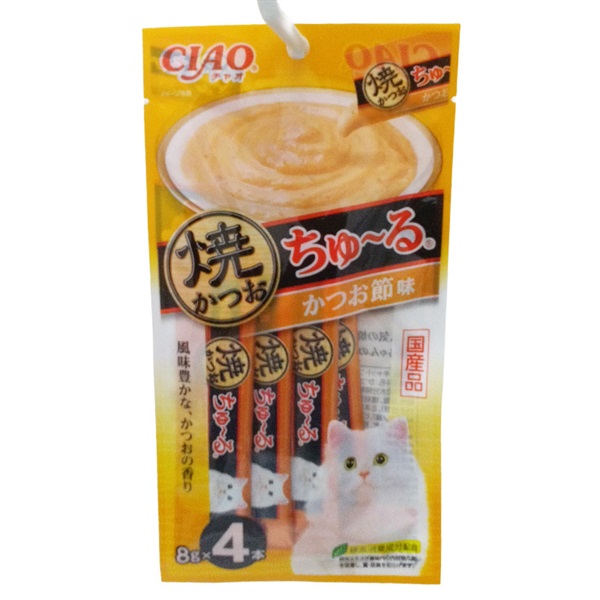 いなばペットフード CIAO 焼きかつおちゅ～る かつお節味 8g×4本(かつお節味)