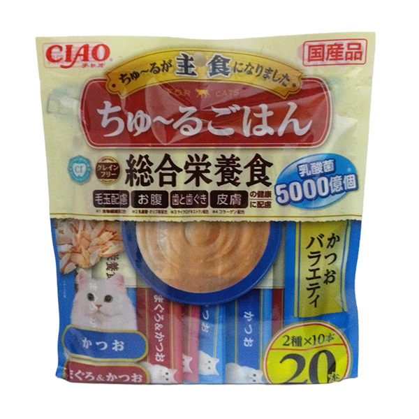 いなばペットフード CIAO ちゅ～るごはん 総合栄養食 かつおバラエティ 2種×10本(かつお)