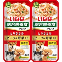 ◆いなばペットフード ツインズ とりささみ ビーフ&野菜入り 80g(40g×2)