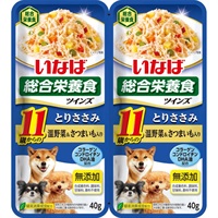 ◆いなばペットフード ツインズ 11歳からのとりささみ 温野菜&さつまいも入り 80g(40g×2)