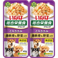 ◆いなばペットフード ツインズ とりささみ 鶏軟骨＆野菜入り 80g(40g×2)