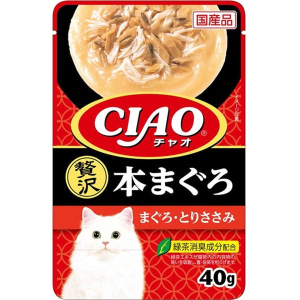 いなばペットフード CIAO パウチ 贅沢 本まぐろ まぐろ・とりささみ 35g