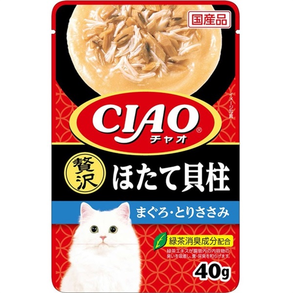 いなばペットフード CIAO パウチ 贅沢 ほたて貝柱 まぐろ・とりささみ 35g(ほたて貝柱 まぐろ・とりささみ)