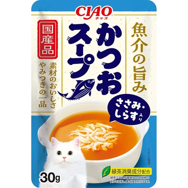 いなばペットフード CIAO スープ かつおスープ ささみ・しらす入り 30g