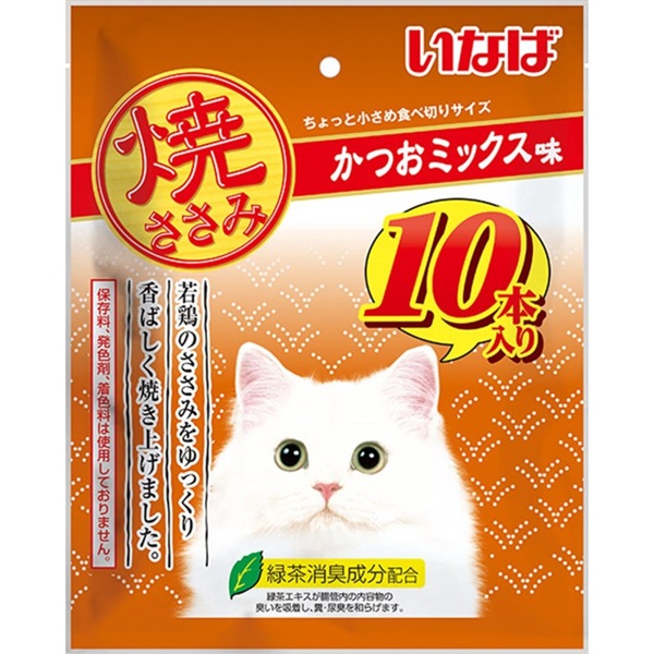 いなばペットフード 焼ささみ かつおミックス味 10本入り