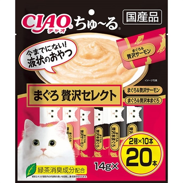 ◆いなばペットフード CIAO ちゅ～る まぐろ 贅沢セレクト 14g×20本