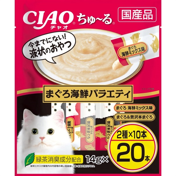 ◆いなばペットフード CIAO ちゅ～る まぐろ海鮮バラエティ 14g×20本
