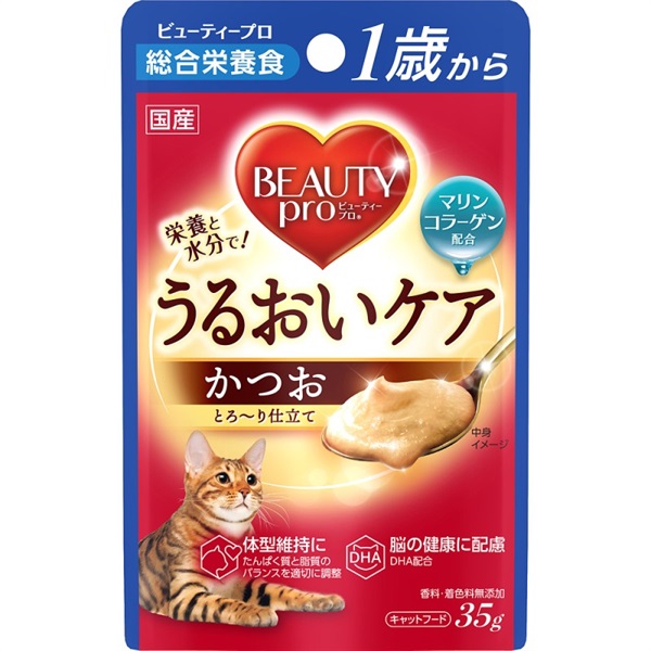 日本ペットフード ビューティープロ キャット パウチ 1歳から かつお35g(かつお)