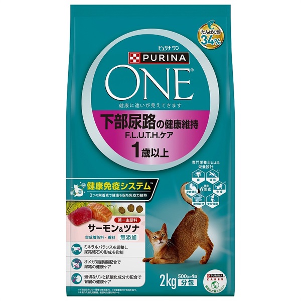 ネスレ日本 ピュリナワンキャット 下部尿路の健康維持F.L.U.T.Hケア サーモン＆ツナ2.0kg(サーモン＆ツナ)