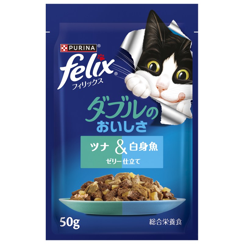 ネスレ日本 フィリックスパウチ ダブルのおいしさ ツナ＆白身魚 50g(ツナ＆白身魚)