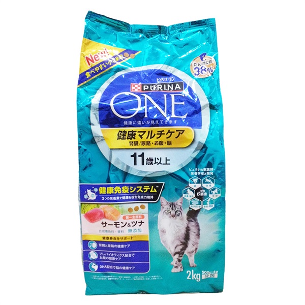 ネスレ ピュリナワンキャット 健康マルチケア 11歳以上 サーモン＆ツナ 2kg