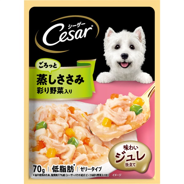 マースジャパンリミテッド シーザー ごろっと蒸しささみ 彩り野菜入り 70g