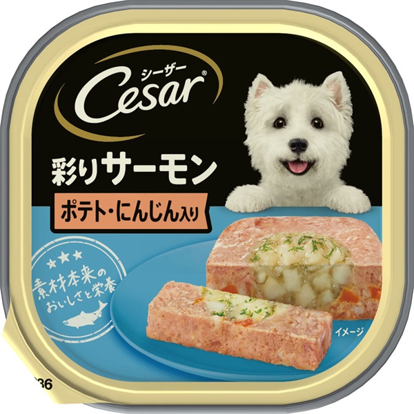 マースジャパンリミテッド シーザー 彩りサーモン ポテト・にんじん入り 100g