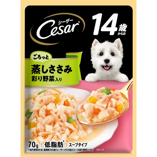マースジャパンリミテッド シーザー 14歳からのごろっと蒸しささみ 彩り野菜入り 70g(彩り野菜入り)