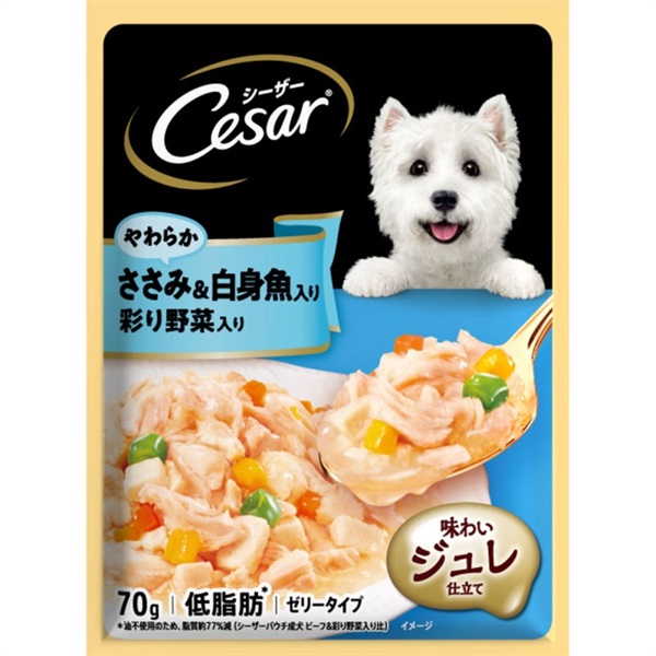 マースジャパンリミテッド シーザー やわらかささみ＆白身魚入り 彩り野菜入り 70g(やわらかささみ＆白身魚入り 彩り野菜入り)