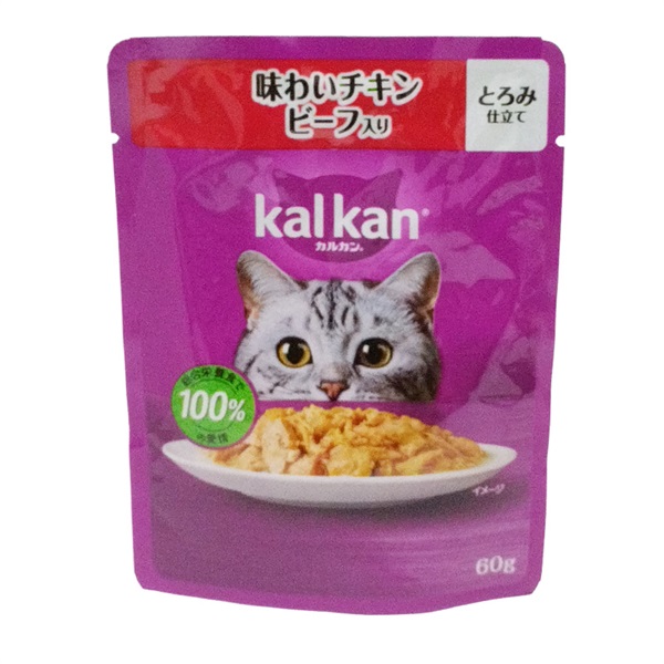 マースジャパン リミテッド カルカン パウチ 味わいチキン ビーフ入り とろみ仕立て 60g