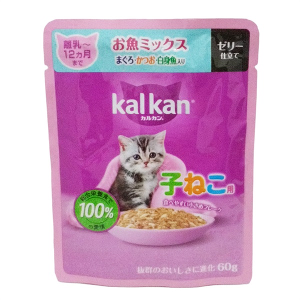 マースジャパン リミテッド カルカン パウチ お魚ミックス まぐろ･かつお･白身魚入り ゼリー仕立て 60g
