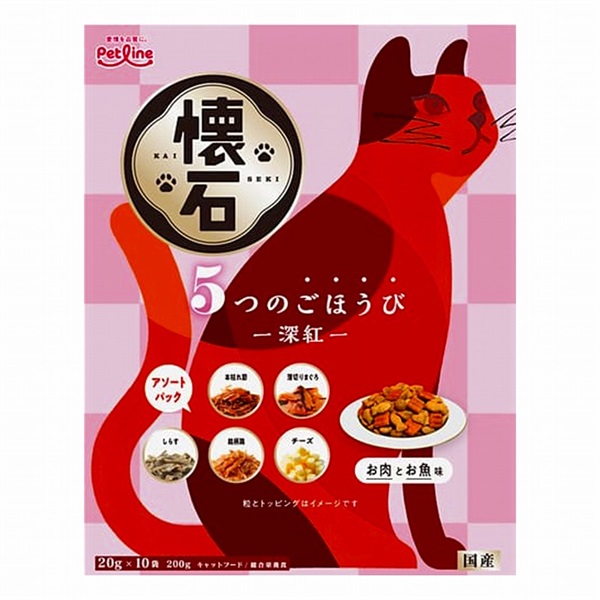 ◆ペットライン  懐石 5つのごほうび 深紅 200g