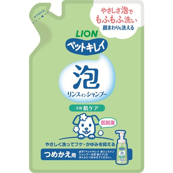 ライオンペット ペットキレイ 泡リンスインシャンプー 犬用 肌ケア つめかえ用180ml(肌ケア)