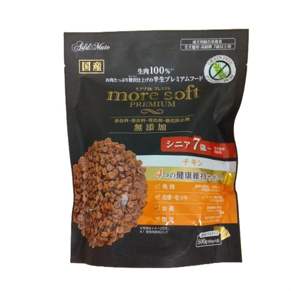 ペティオ アドメイト モアソフトプレミアム チキン シニア7歳～ 500g(100g×5袋)