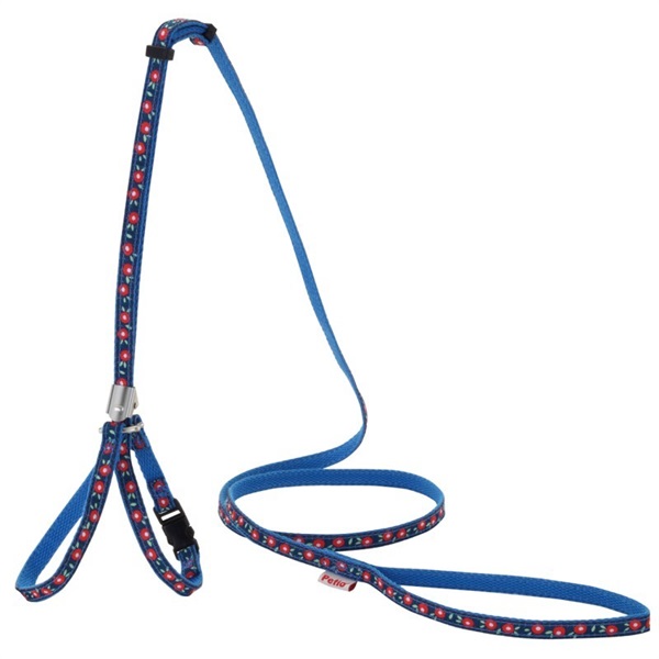 ペティオ 猫小町ハーネスリード 椿 ブルー