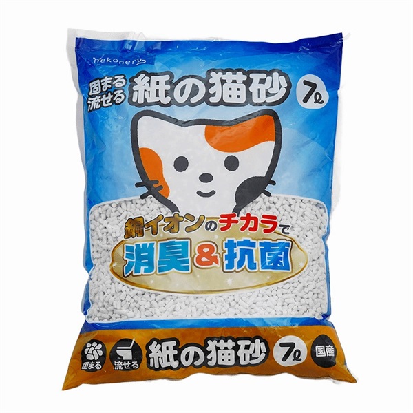ペットライブラリー nekoneru 固まる流せる紙の猫砂 7L