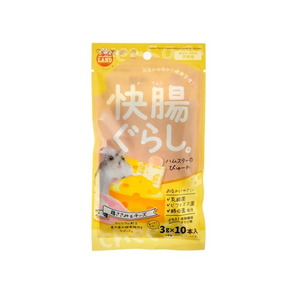 マルカン 快調ぐらし。ハムスターのぴゅーれ 鶏ささみ＆チーズ 3gx10本入
