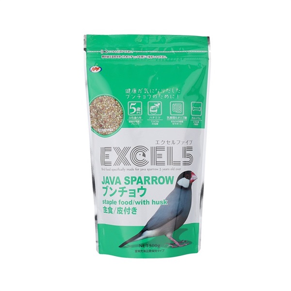 ナチュラルペットフーズ エクセル5 ブンチョウ 皮付き 500g
