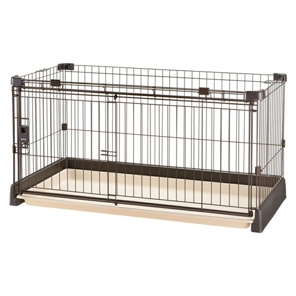 リッチェル もっとお掃除簡単ペットサークル 120-60 ダークブラウン