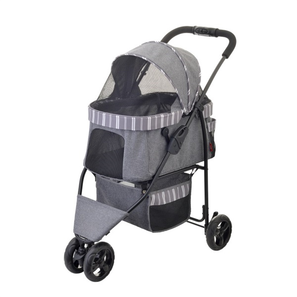 ジェックス わんわんカート スマートハンディ Safety 12kg以下 ストライプグレー