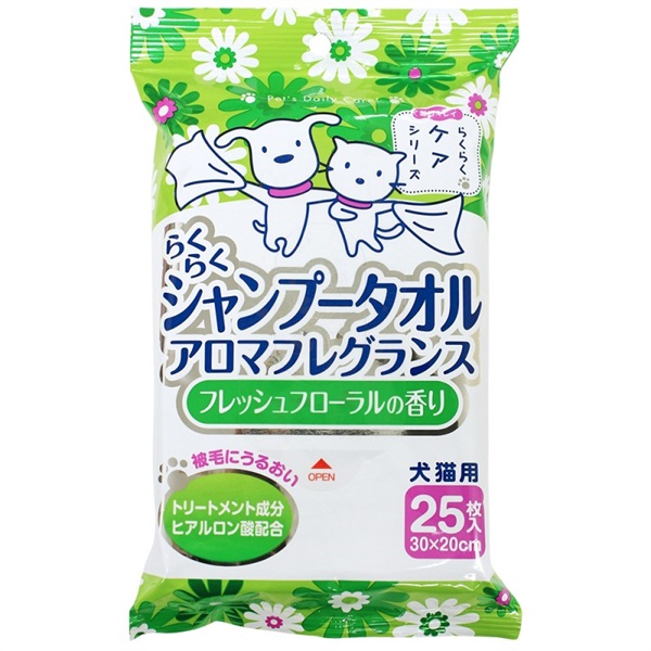 スーパーキャット らくらく シャンプータオル フレッシュフローラルの香り 25枚