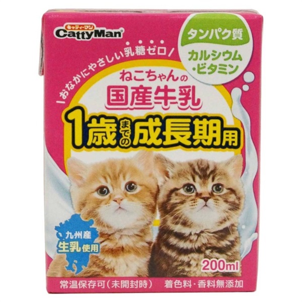ドギーマンハヤシ キャティーマン ねこちゃんの国産牛乳 1歳までの成長期用 200ml(1歳までの成長期用)