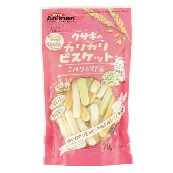 ドギーマン ミニアニマン ウサギのカリカリビスケット ミルク&野菜 70g(ミルク&野菜)