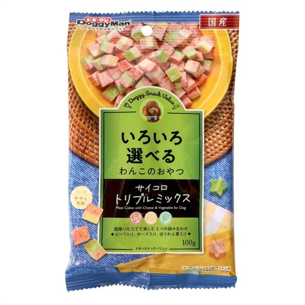ドギーマン ドギースナックバリュー サイコロトリプルミックス 100g