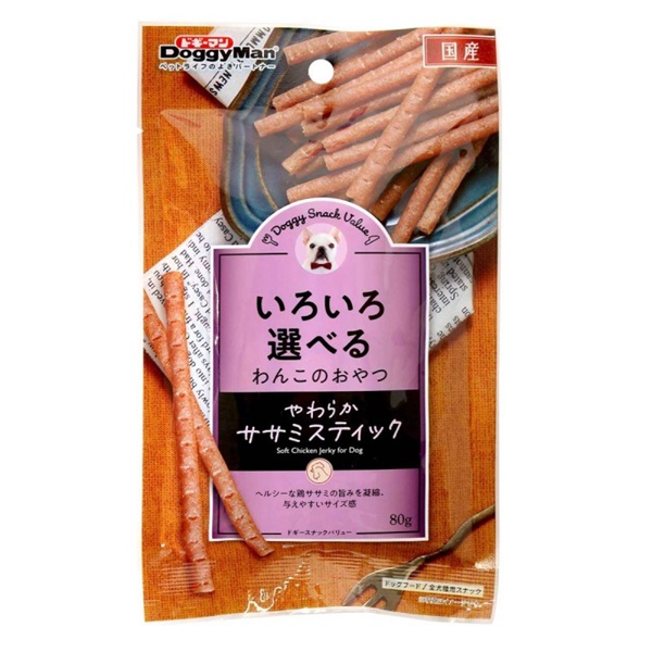 ドギーマン ドギースナックバリュー やわらかササミスティック 80g
