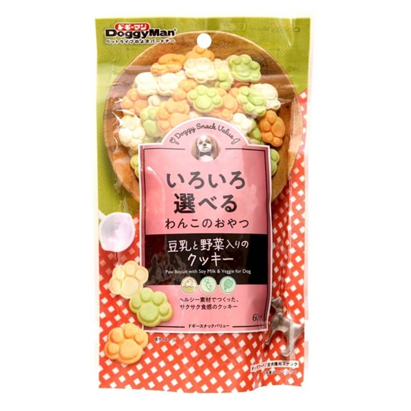 ドギーマン ドギースナックバリュー 豆乳と野菜入りのクッキー 60g(豆乳と野菜入りのクッキー)